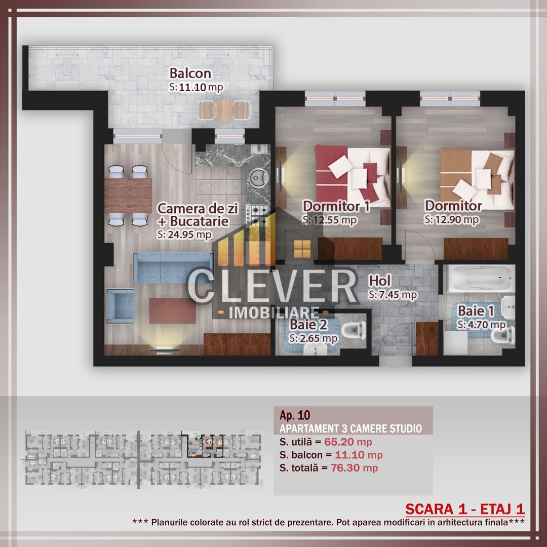 Apartament 3 camere 76 mp Theodor Pallady - Parcul Teilor - Poză 3