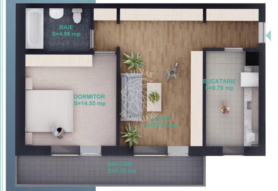 COMISION 0%! Apartament Nou 2 camere-balcon-etaj 2-lift-Zona Nord - Poză 1