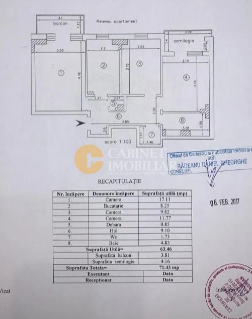 3 Camere Decomandat - Renovat  Mobilat/Utilat - Zona Dacia - Poză 12