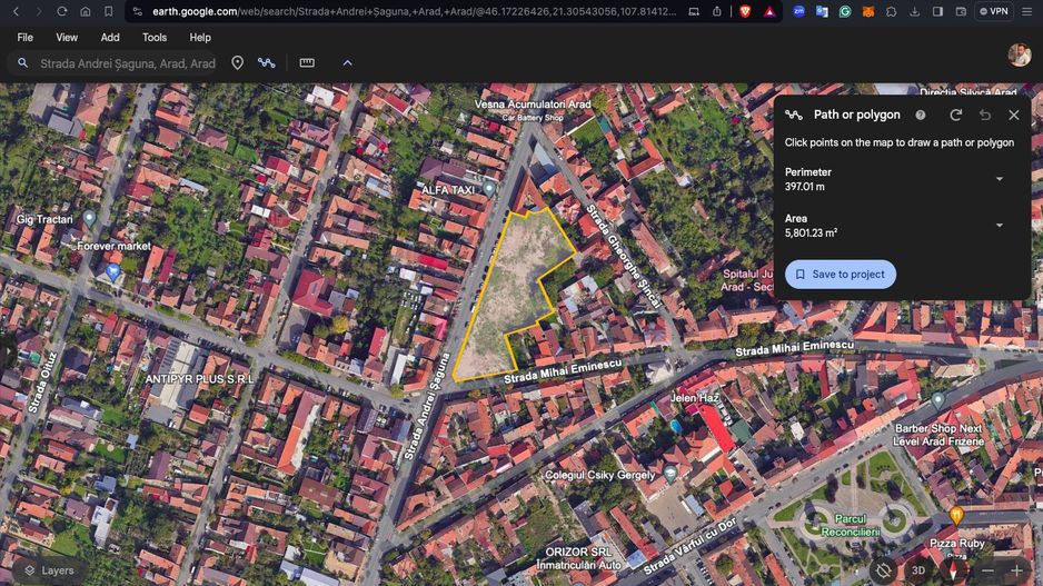Teren intravilan Arad 5.801 mp str. Andrei Saguna - Poză 3
