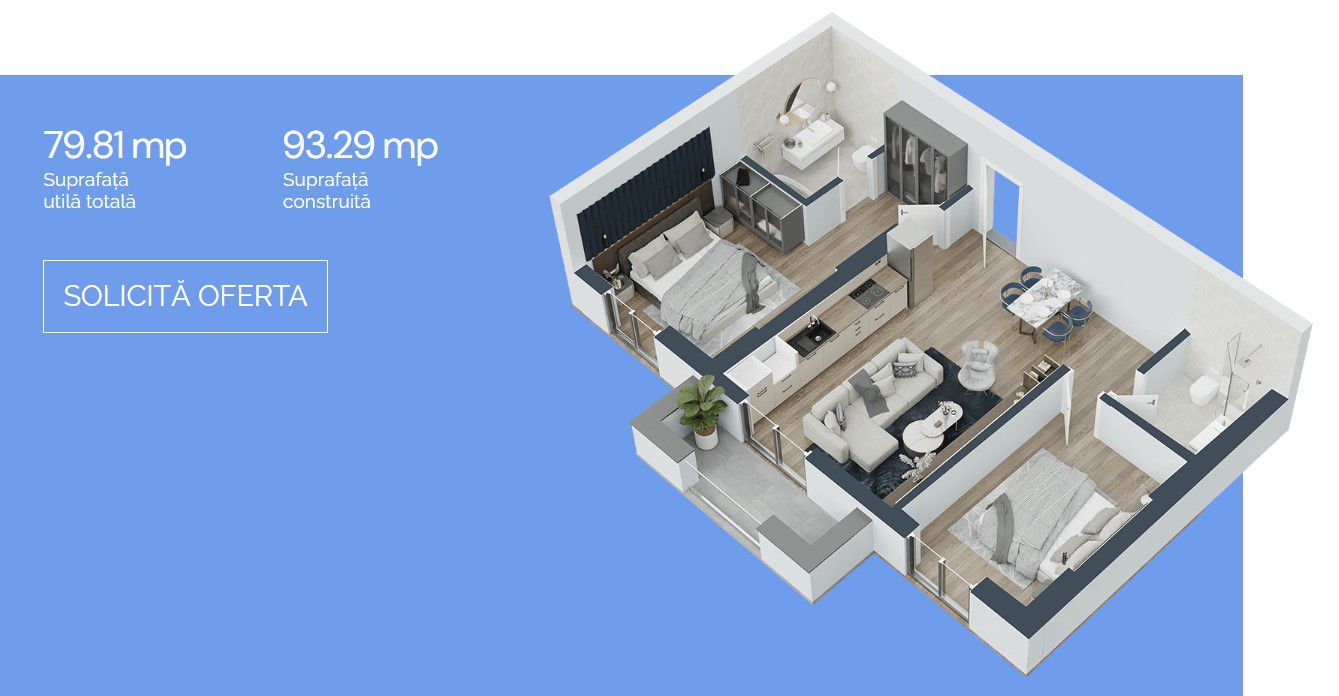 Apartament 3 camere Pipera Plaza - Poză 3