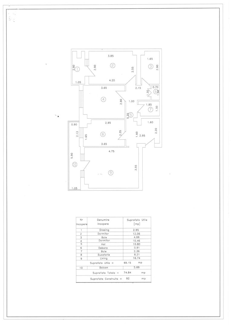 Apartament 3 camere, etaj 3, VASLUI - zona GARA; - Poză 11