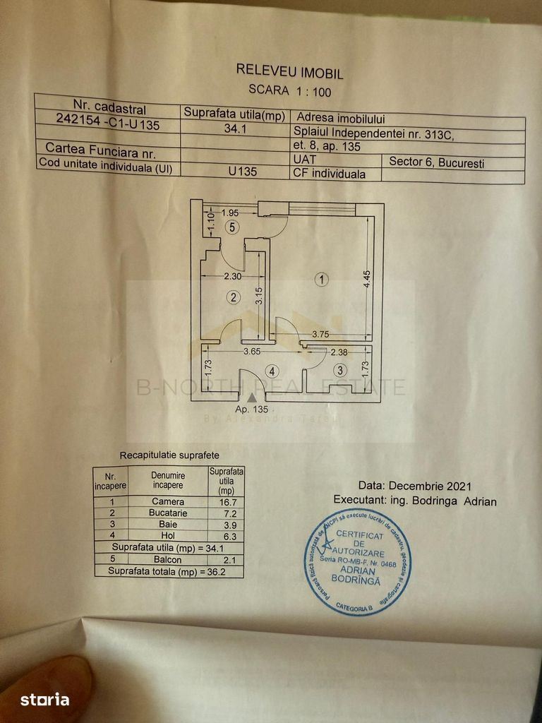 Garsonieră modernă 36,2 mp, bloc nou 2021, etaj 8/11, view deschis – Grozăvești - Poză 15