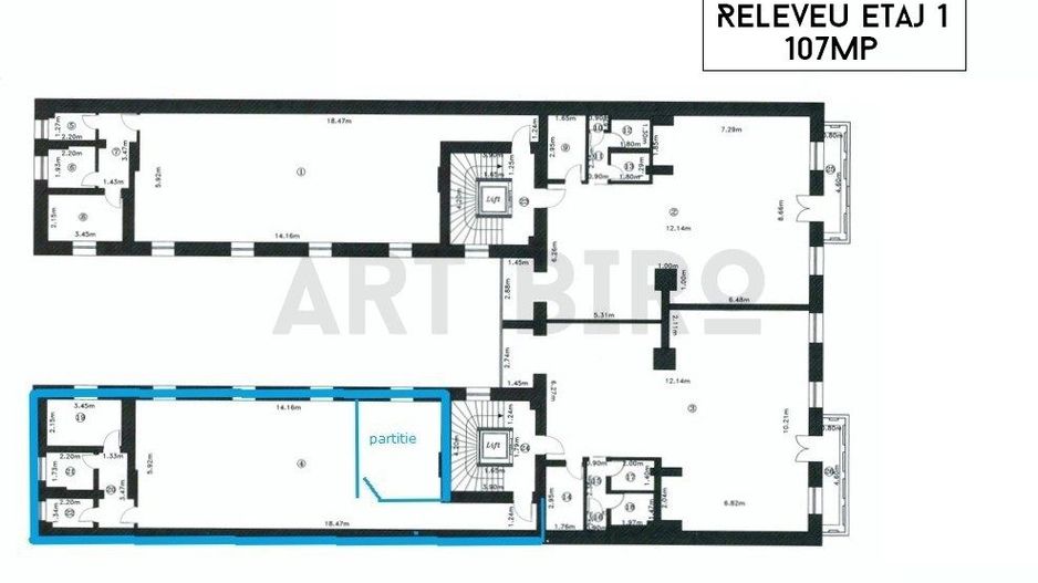 Zero comision, 107mp birou ultracentral Universitate - Cismigiu, 5' M - Schiță 8