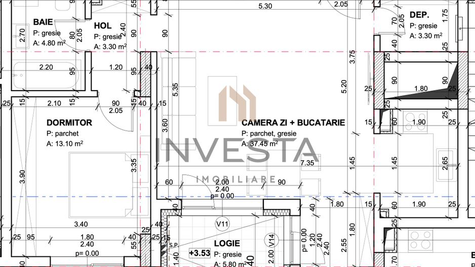 0% comision | Apartament 2 camere | Andrei Muresanu - Schiță 2