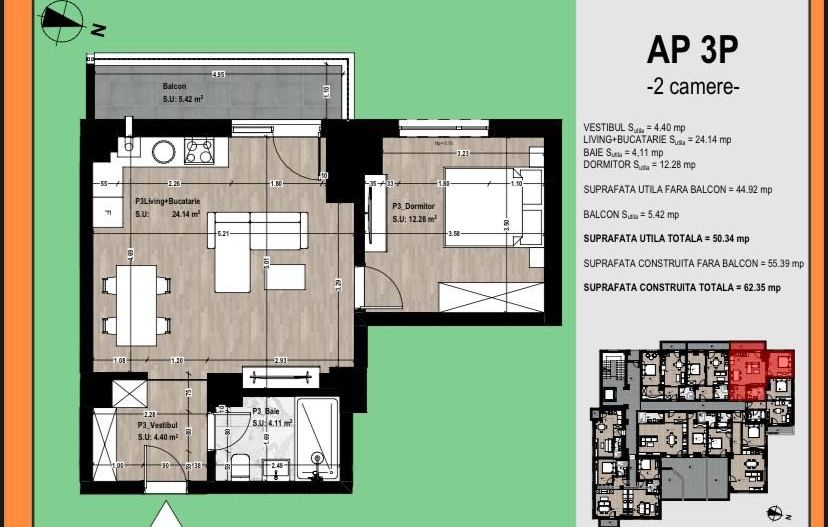 Apartament de vanzare cu 2 camere Otopeni - Poză 3