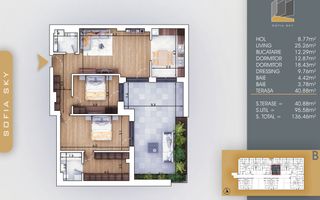 Apartament 3 camere cu terasa si dressing Mutare Rapida - Poză 2