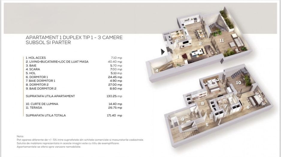 Duplex 3 camere Aviatorilor | Terasa | Loc de parcare - Schiță 28