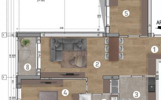 Apartament la vanzare 3 camere - Poză 1