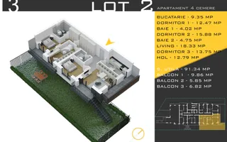 4 camere cu gradina Titan Pallady  Metrou Nicolae Teclu - Schiță 12