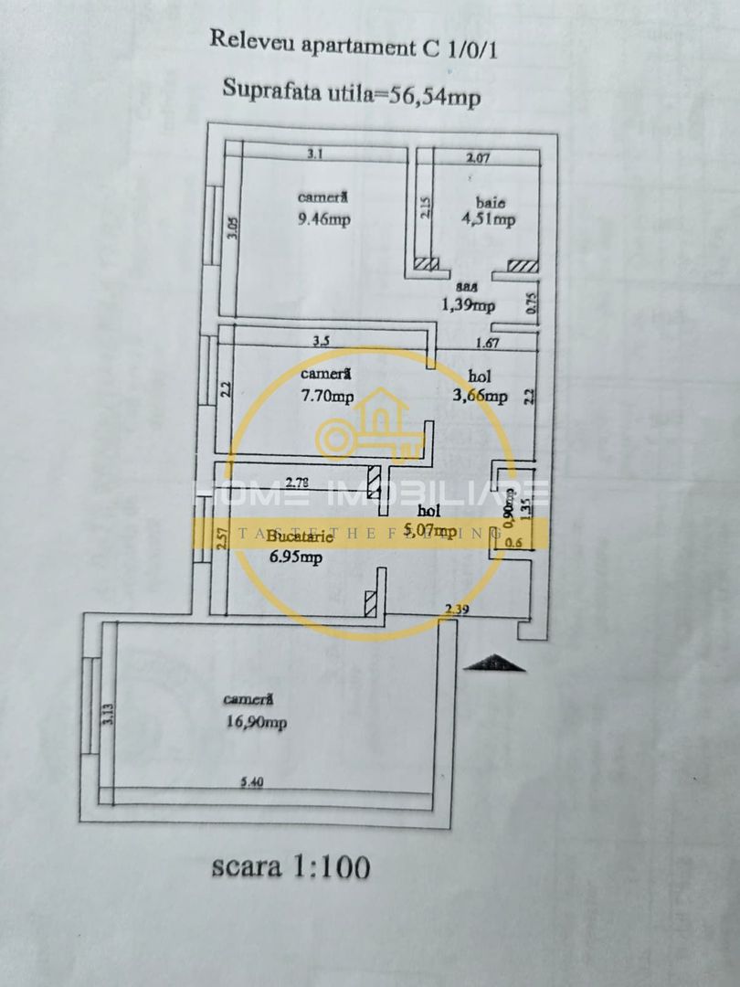 🏠Apartament 3 cam, Decomandat 57mp Rezidential / Comercial 📍Dacia- La bulevard - Poză 8