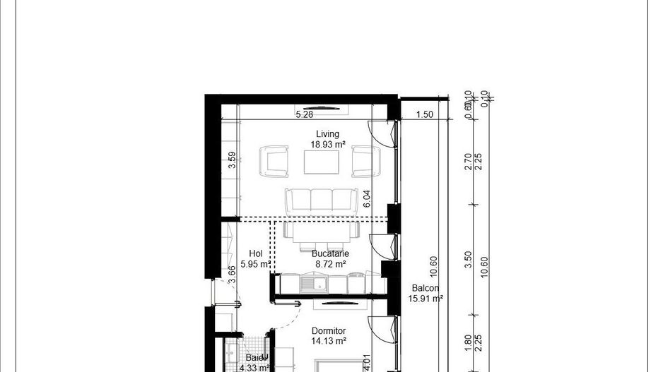 Pipera | Apartament Premium 2 Camere | 68 MP Totali | 2 Parcari Incluse - Schiță 6