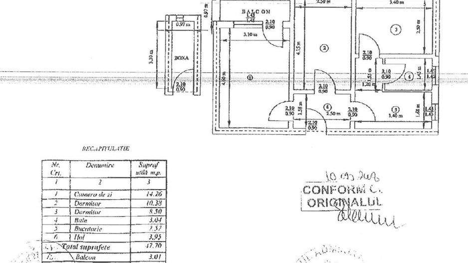 Apartament 3 camere si boxa in Piatra Neamt - Schiță 4