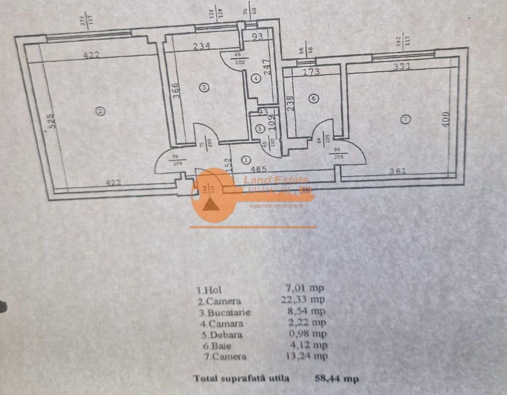 Apartament 2 camere decomandat | Parc Tineretului | Centrala proprie - Schiță 13