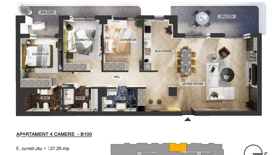Apartamente 4 camere, Pipera, comision 0 % - Poză 13