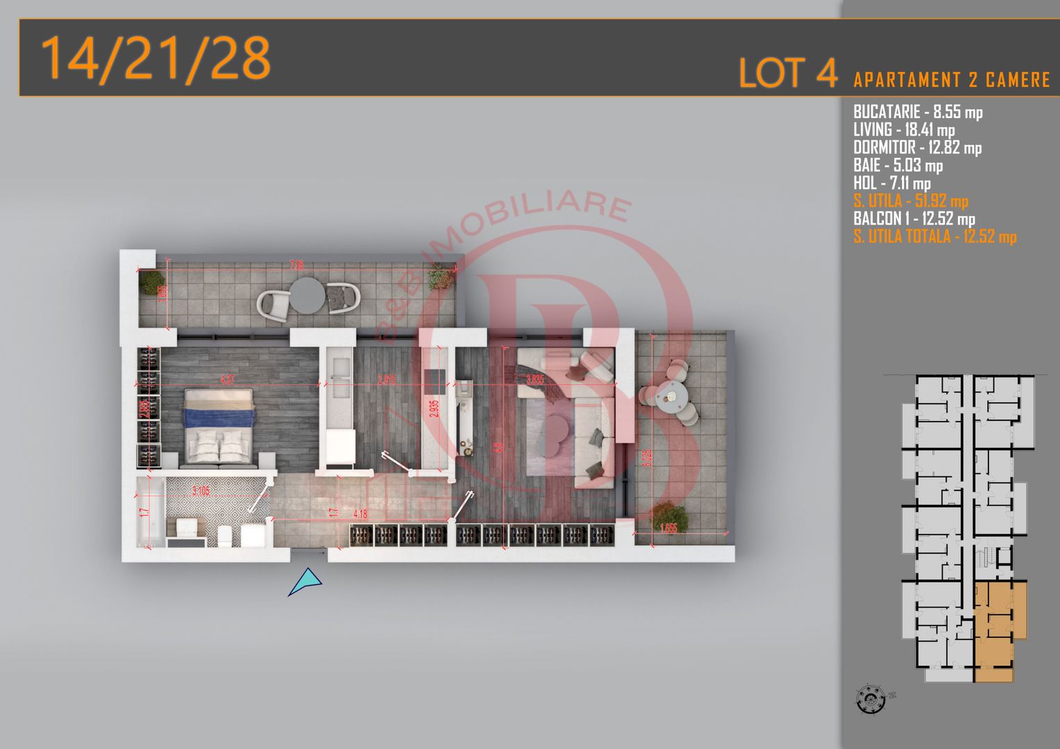 Apartament 2 camere Theodor Pallady-Metrou Nicolae Teclu - Schiță 7