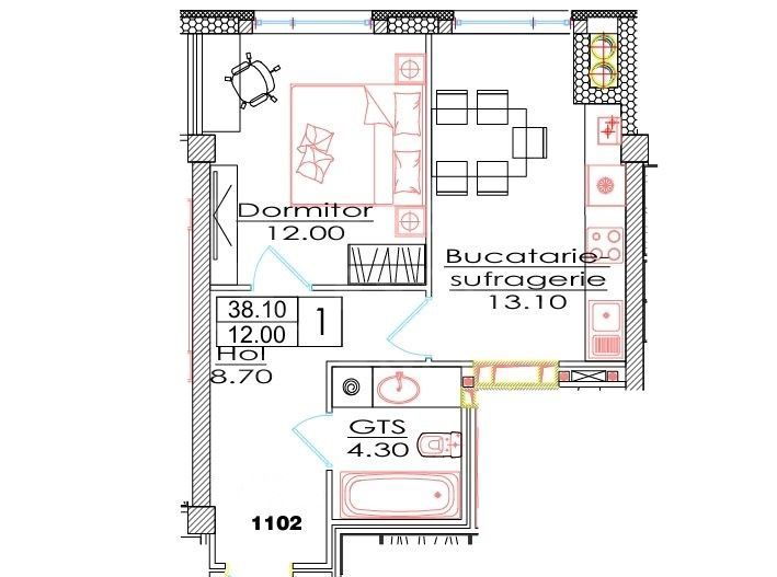 Vânzare, apartament, 1 camere, str. Ialoveni, Telecentru - Poză 3