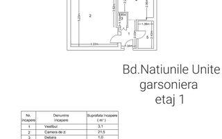 95000 EURO | GARSONIERA 38 MP CENTRUL CIVIC | BLOC ANUL 1995 - Poză 9