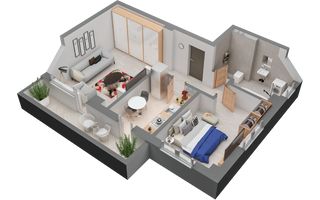 Apartament 2 camere deco 58 mp NOU intabulat Zimbru Dacia 1300000 euro - Poză 5