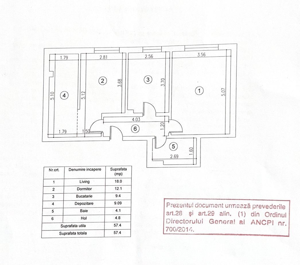APARTAMENT 2 CAMERE | LOC DE PARCARE | MOBILAT/UTILAT COMPLET - Schiță 13