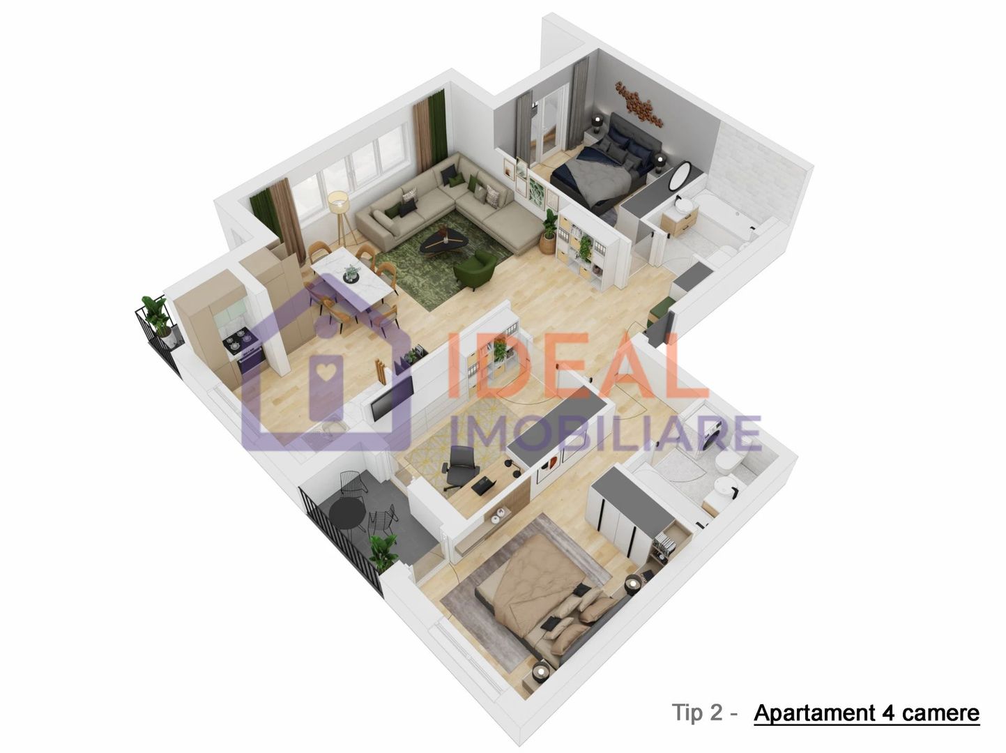 🏡 Apartament 4 camere 3 balcoane si loc de parcare inclus zona Doamna Stanca - Poză 1