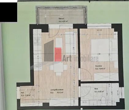 0% Comision, Apartament 2 camere, et2/3, loc parcare, Ilfov-Otopeni - Schiță 6