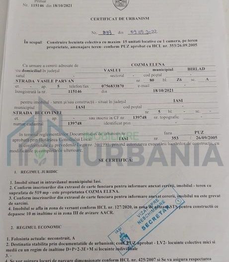 Teren de vânzare în Păcurari, cu PUZ aprobat, pe strada Bucovinei nr. 5 - Poză 4