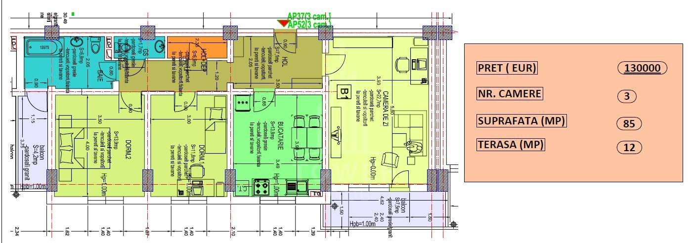 Apartament 3 camere de vânzare | Zona Cireșica-Sibiu - Poză 2