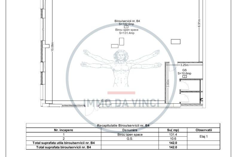 Spatii birouri 142mp si 194mp Marasti Iulius Mall finisaje la cerere - Schiță 2
