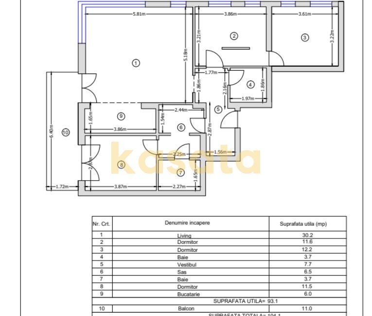 OPORTUNITATE | APARTAMENT 4 CAMERE |FABRICA DE GLUCOZA | TEI |BOUTIQUE - Schiță 12