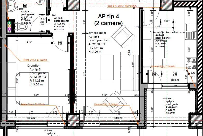 Apartament 2 camere- 51 mp- la cheie- zona Veterani Sibiu - Schiță 12