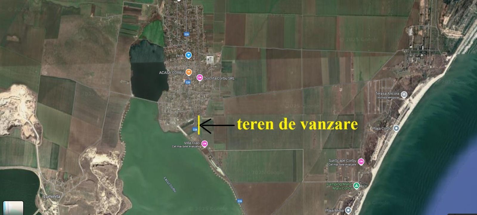 Teren Corbu la DJ asfaltat, aproape de lac - Poză 2