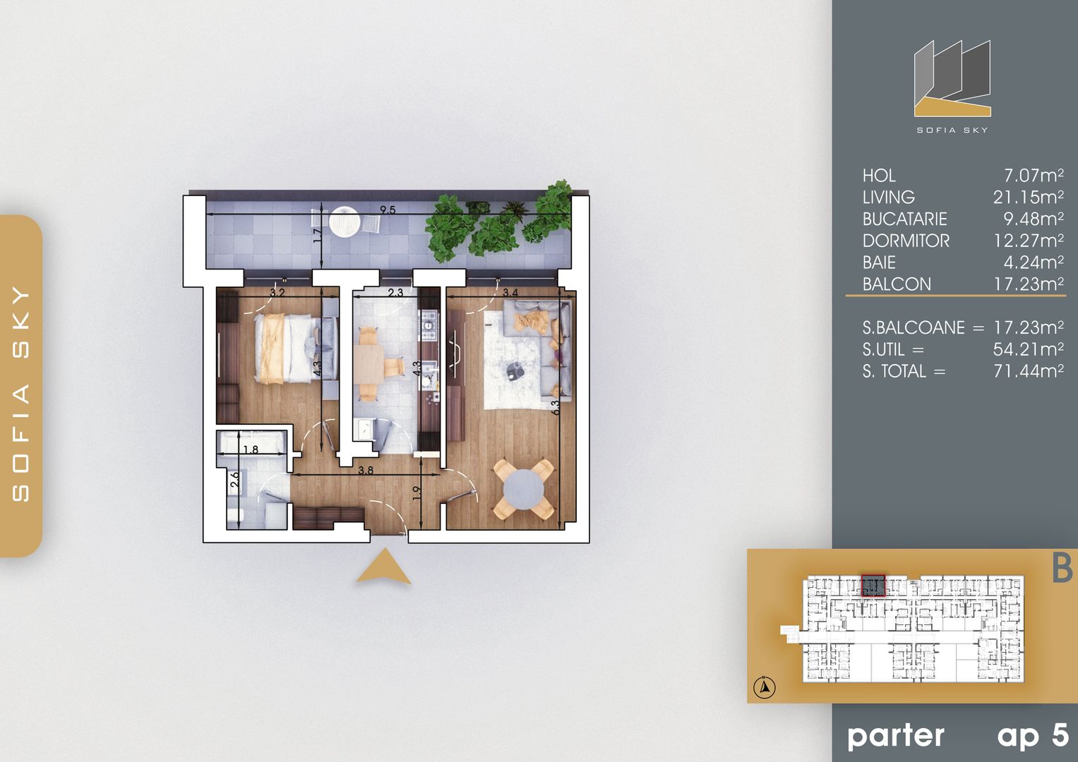 Apartament 2 camere decomandat  Titan Pallady  7 min Metrou Nicolae Teclu - Schiță 1