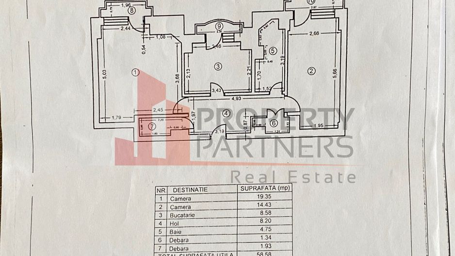 Apartament 2 camere Unirii - Fantani - Schiță 12