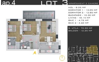 Apartament 3 Camere decomandat mp - Pallady - Comision 0% - Schiță 8