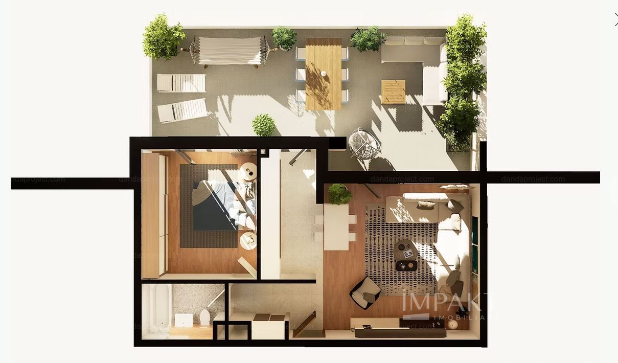 Apartament spatios cu 2 camere semidecomandat Intre Lacuri - Poză 1