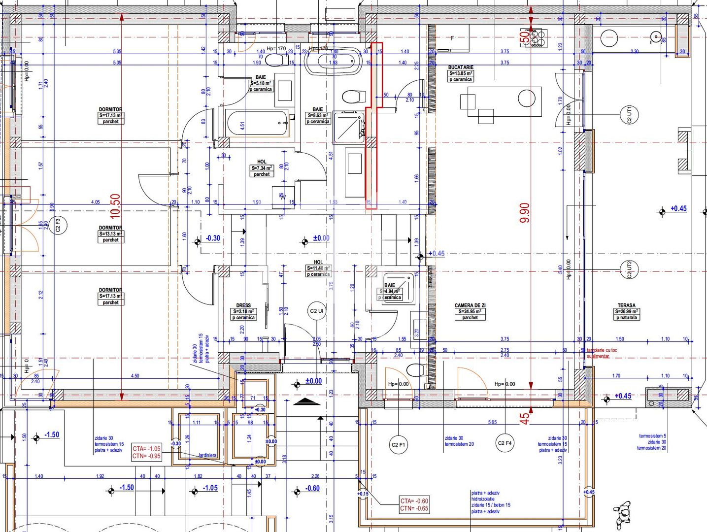 Casă Individuală 4 camere,nZEB,131mp,Teren 750mp,Piscina, Jucu de Sus - Schiță 2