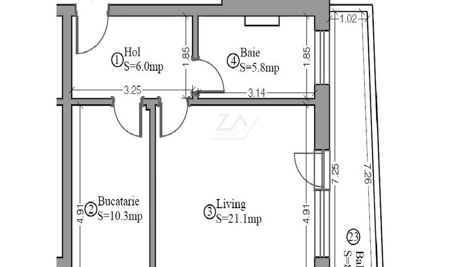 Bloc finalizat. Gradina proprie 52 mp. Decomandat. Loc de parcare. - Poză 8