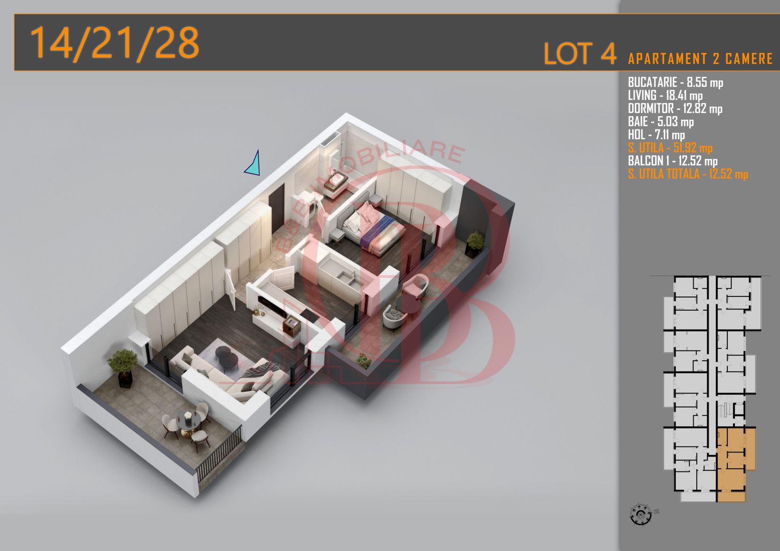 Apartament 2 camere Theodor Pallady-Metrou Nicolae Teclu - Schiță 8