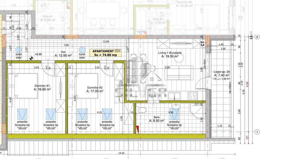 Apartament cu 3 camere/76mp/3 minute de statii autobuz. - Poză 3