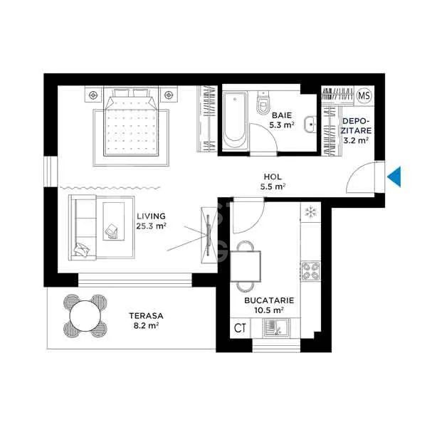 Vânzare, Studio dublu în zona Străulești - Poză 13