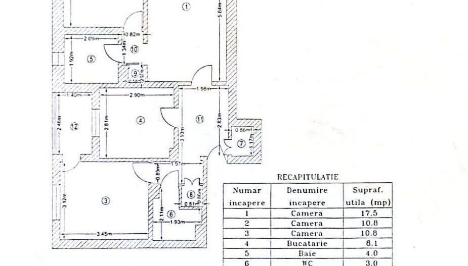 Apartament cu 3 camere de vanzare in zona Metrou Gorjului - Schiță 15