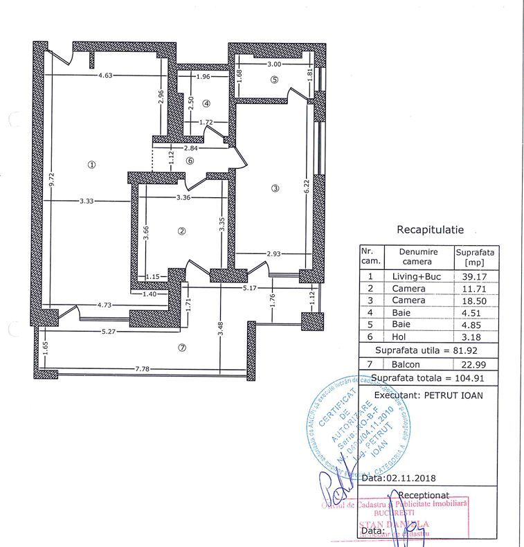 Apartament 3 camere, parcare subterana - Schiță 21