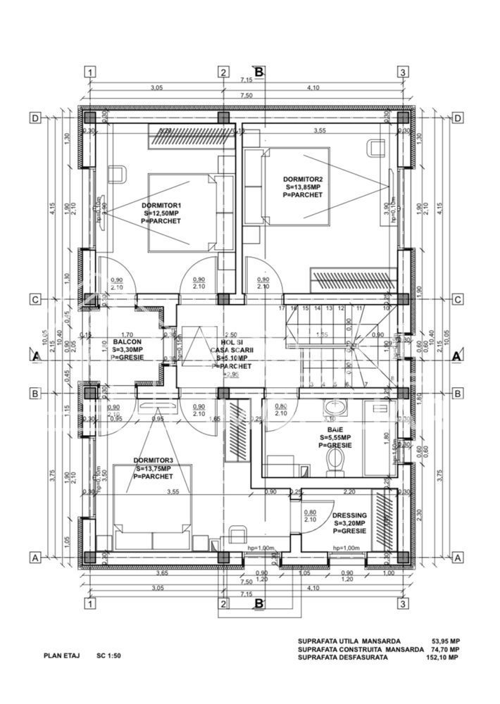 Casă modernă cu 4 camere și 300 mp de curte, in Sura Mica - Schiță 10