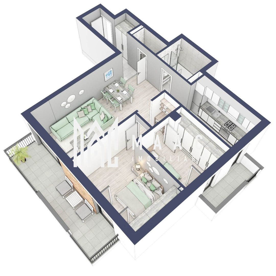 Apartament 3 camere | Balcoane 15.1 mp | Etaj 1 | Turnisor - Poză 2