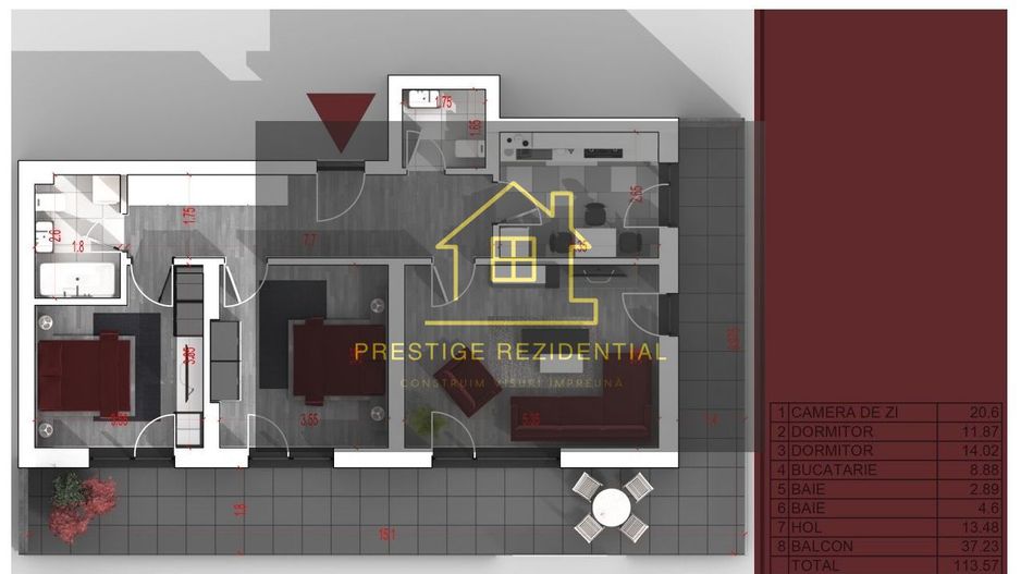 Apartament 3 camere,Finalizat, Titan-Liviu Rebreanu! - Schiță 2