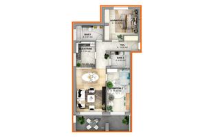 Apartament 3 camere,  situat intr-o zona superba a Sibiului - Vest - Schiță 11