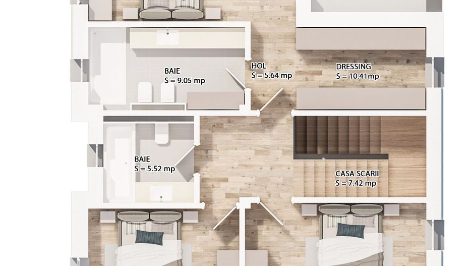 Vila individuala cu 4 dormitoare și 4 bai  |  Poluare 0  |  În NATURA - Poză 23