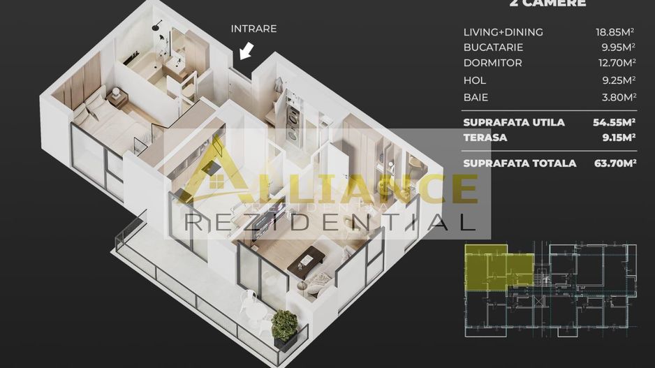 APARTAMENTE 2 CAMERE DE VÂNZARE ÎN EXCLUSIVITATE - ȘOSEAUA LEORDENI - Poză 8