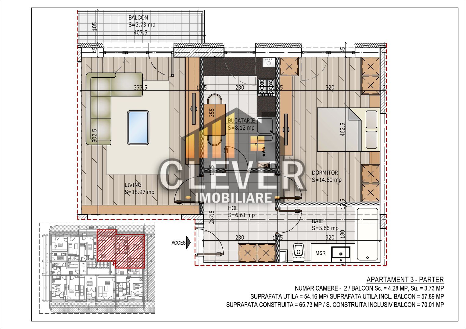 2 Camere Finalizat | 57,89 mp | Pallady | Comision 0% - Schiță 7